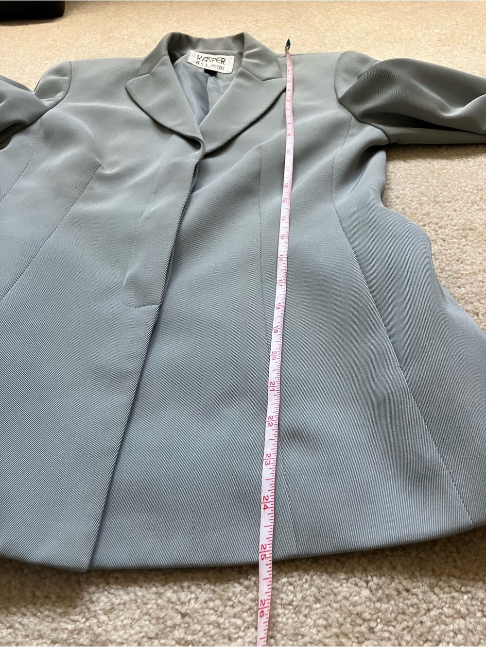 Kasper A.S. L. Petite Aquamarine Blue Pantsuit - Picture 9 of 16